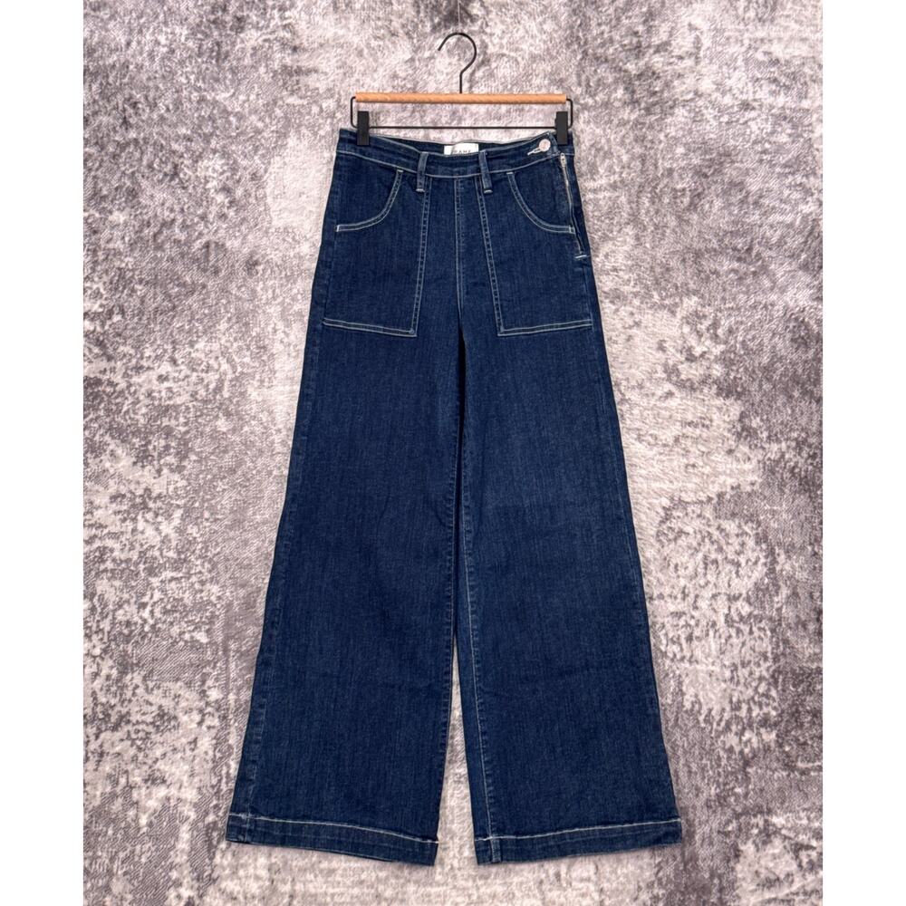 FRAME Francoise Wide Leg Jeans 26 Womens Virgo Dark Wash Denim - Picture 1 of 7